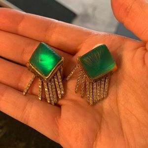 Alexis Bittar Crystal Tassel Earrings (Clip-On)